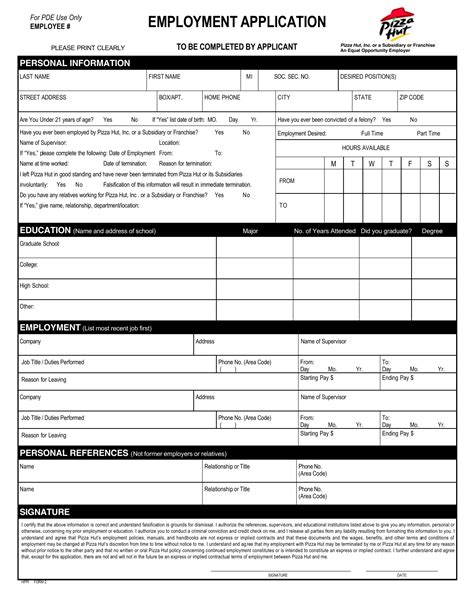 4 digit pin job application|Application to Pizza Hut .